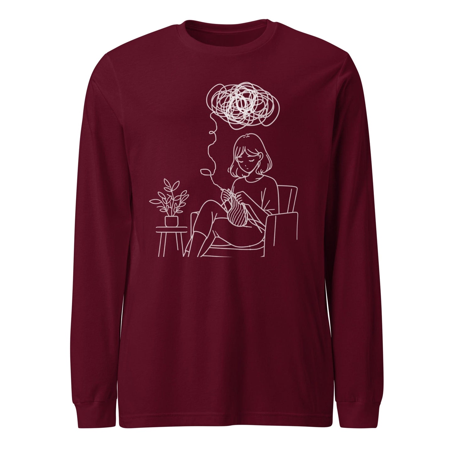 Mental Health Long Sleeve Tee Maroon / XS
