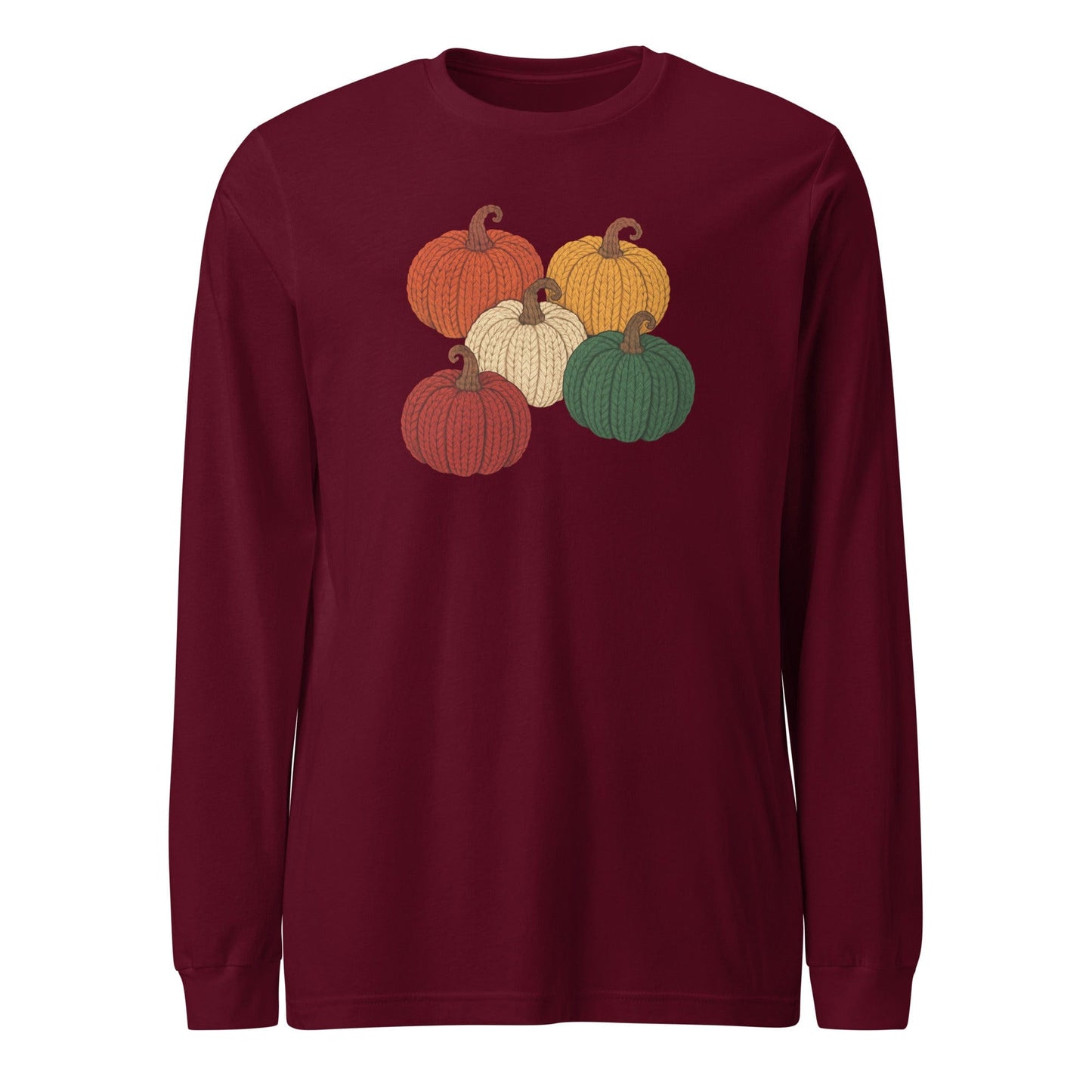 Pumpkins Long Sleeve Tee Maroon / XS