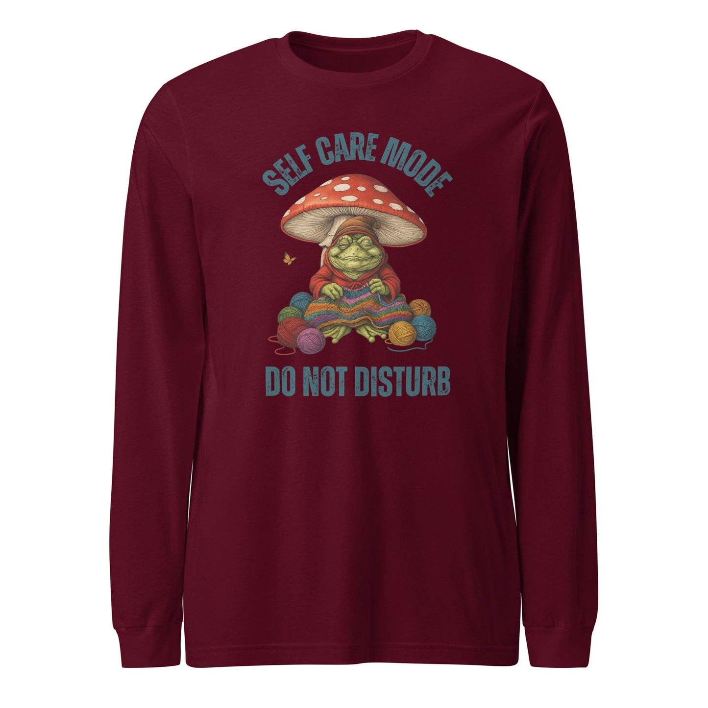 Self Care Mode Long Sleeve Tee Maroon / XS