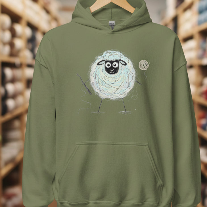 Crochet Sheepet Hoodie Military Green / S