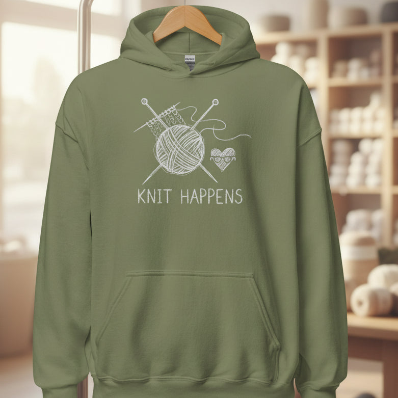 Knit Happens Sketch Hoodie Military Green / S