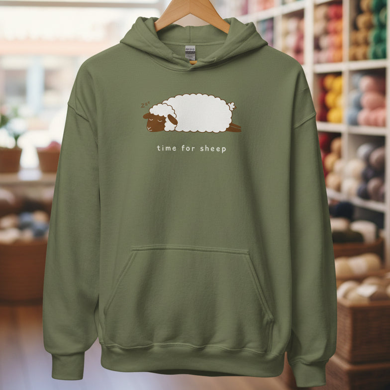 Time for Sheep Hoodie Military Green / S