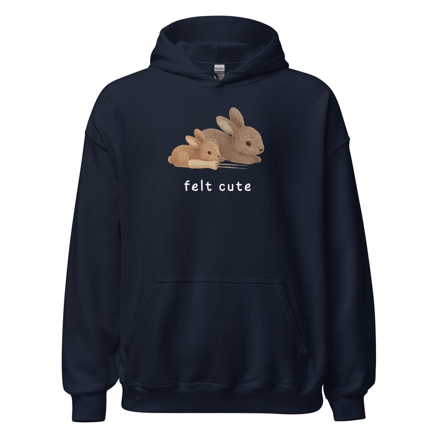 Felt Cute Hoodie Navy / S