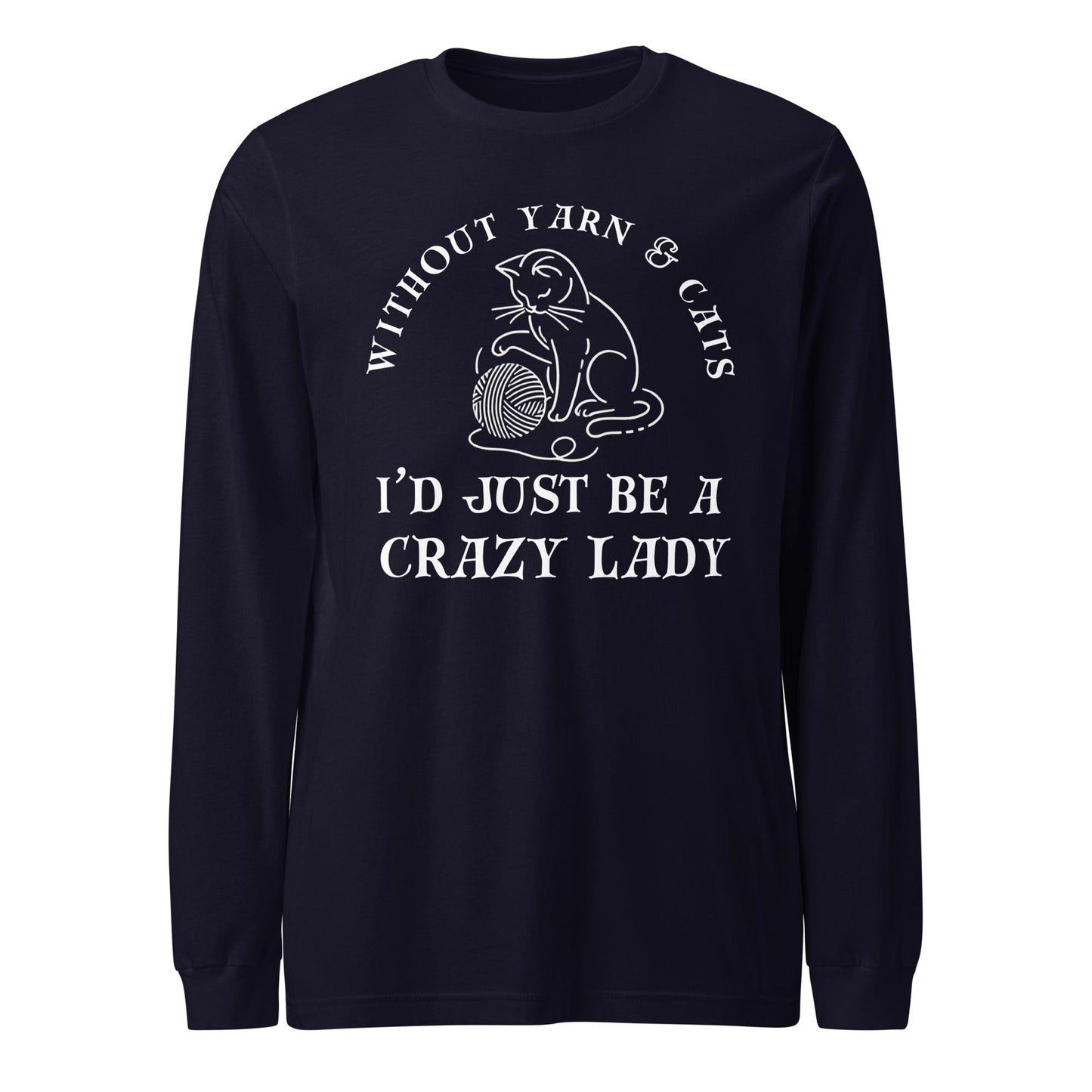 Cats & Yarn Long Sleeve Tee Navy / XS