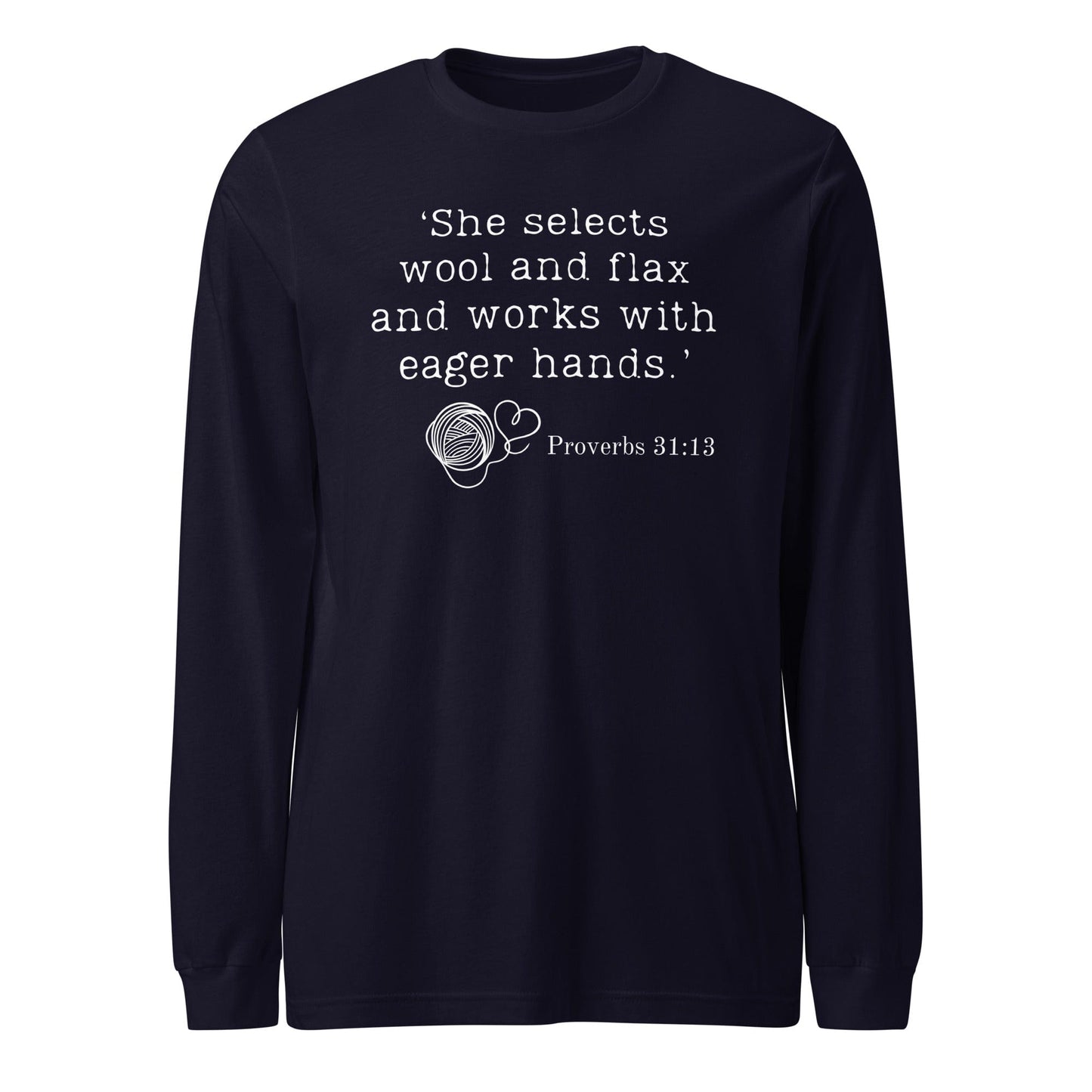 Christian Proverb Long Sleeve Tee Navy / XS