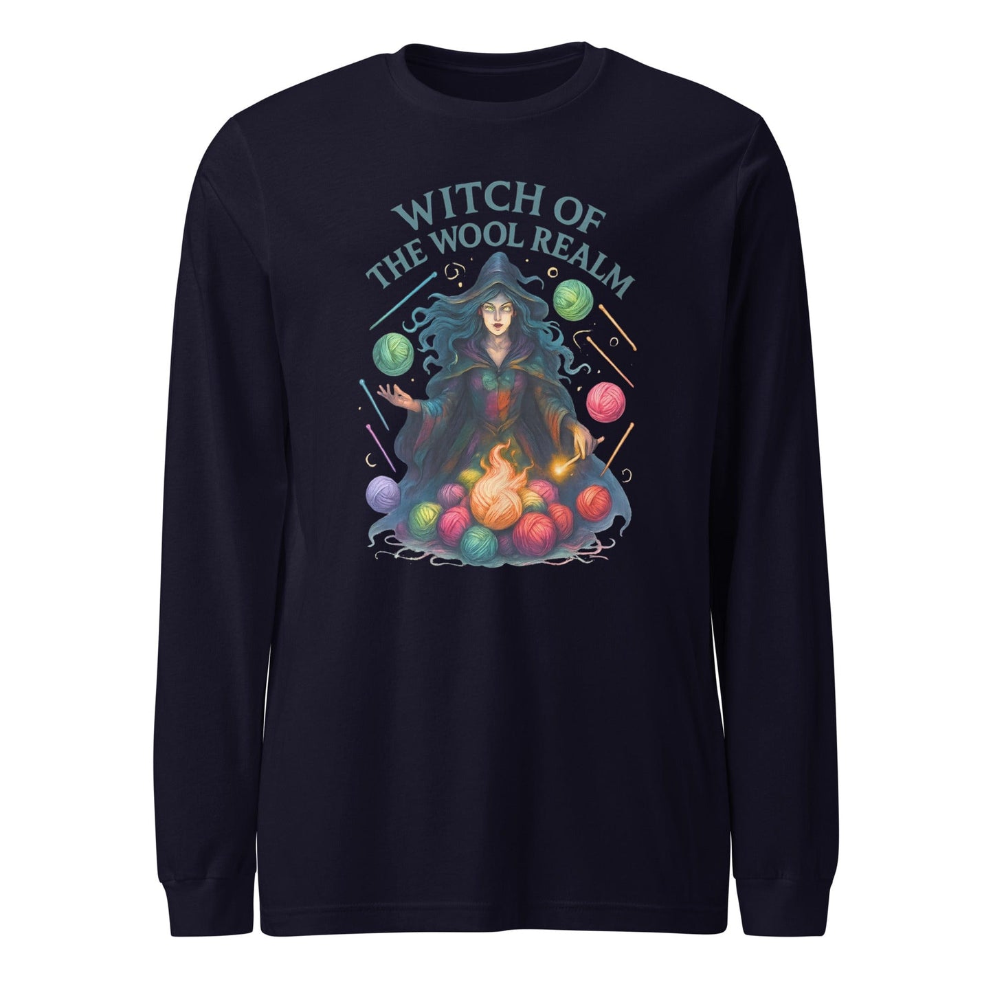 Fire Witch of the Wool Realm Long Sleeve Tee Navy / XS