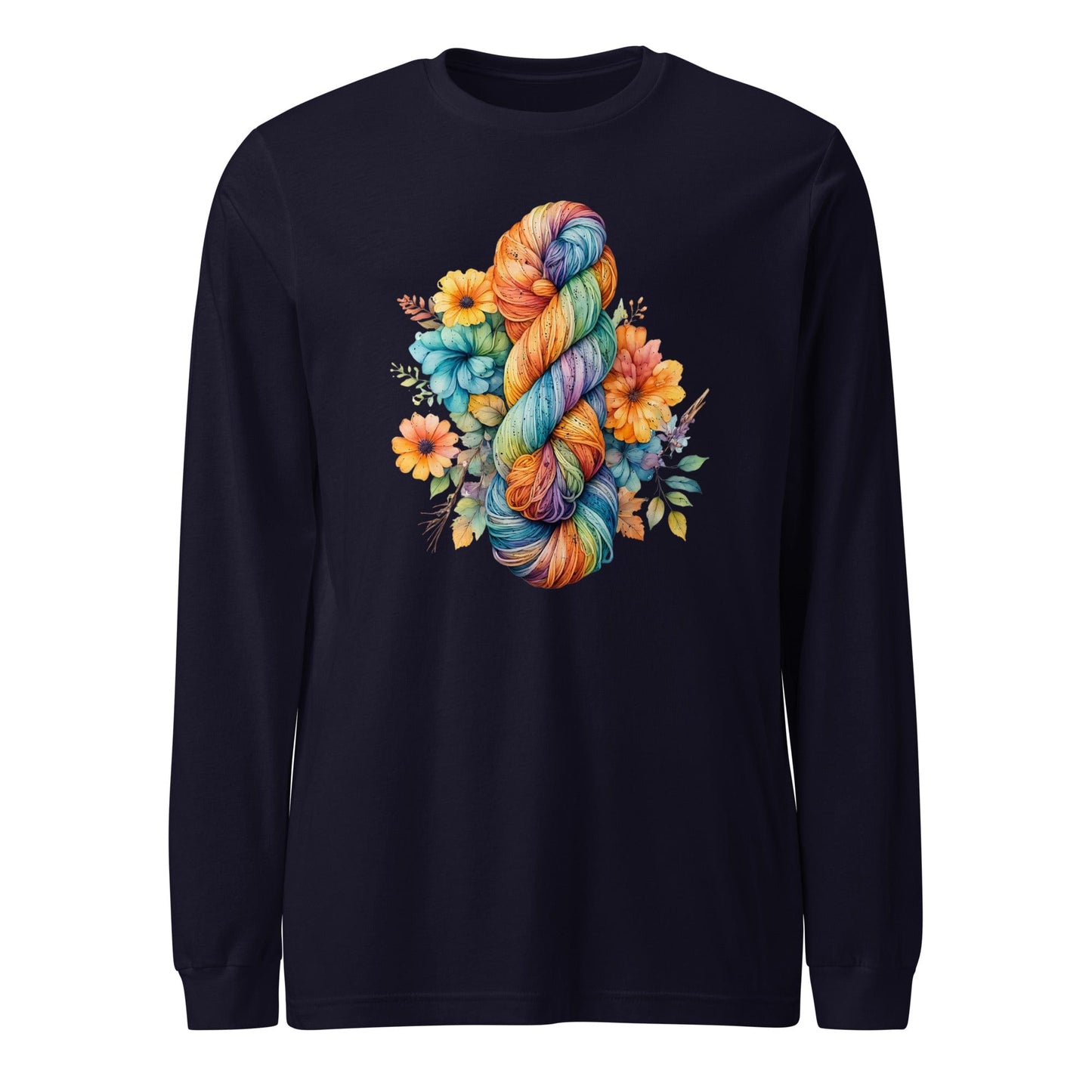 Floral Skein Long Sleeve Tee Navy / XS