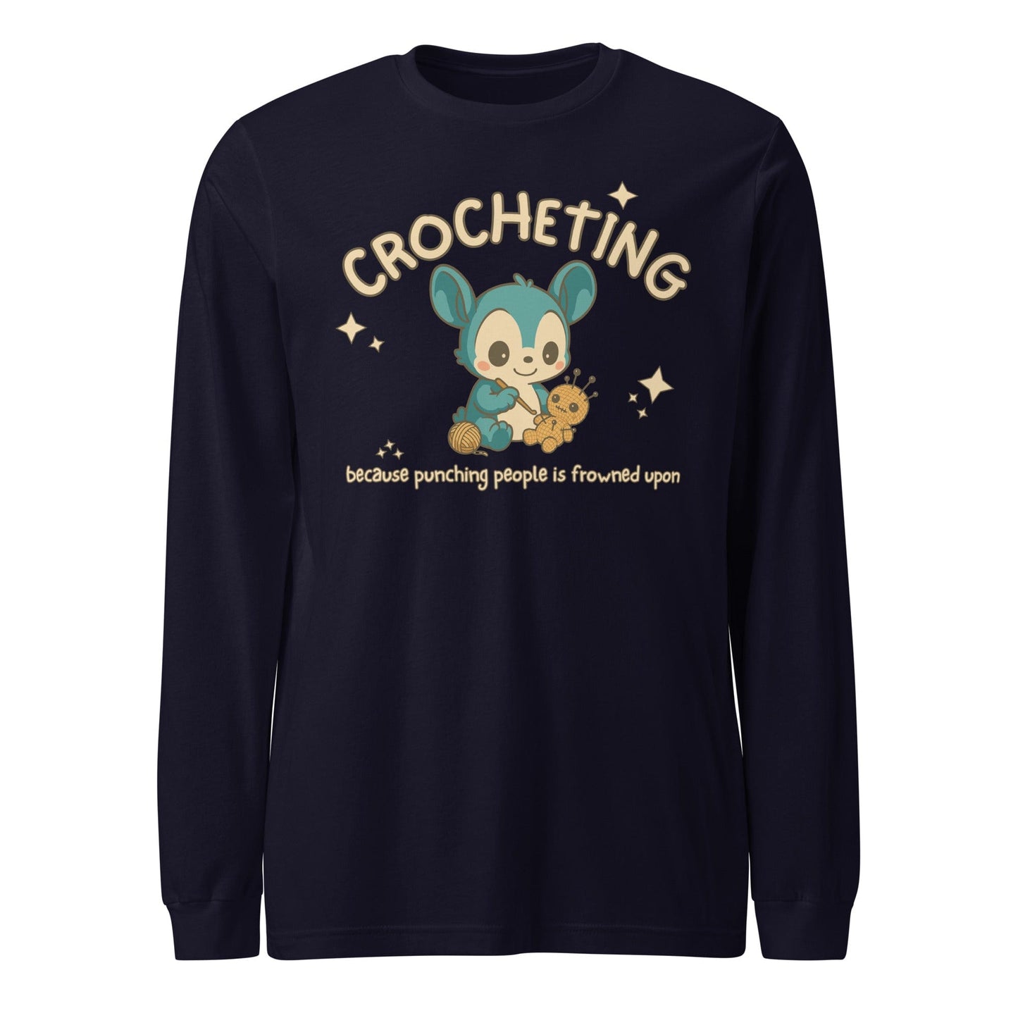 Punching People Is Frowned Upon Long Sleeve Tee Navy / XS