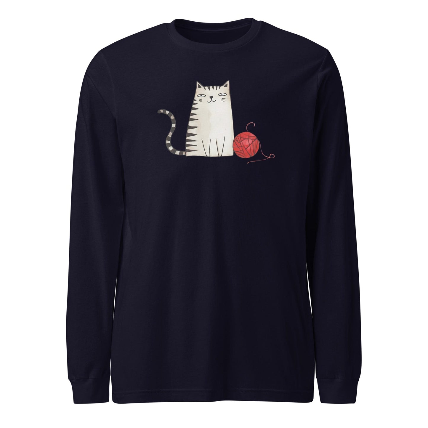 Sketchy Cat Long Sleeve Tee Navy / XS