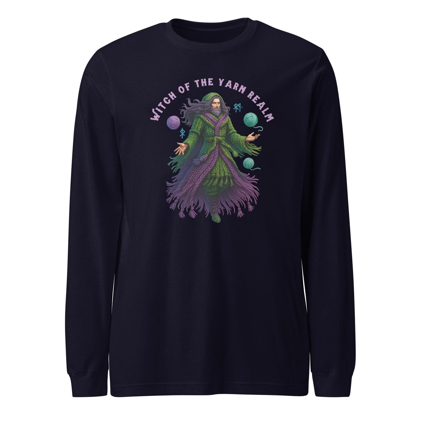 Warlock of the Yarn Realm Long Sleeve Tee Navy / XS