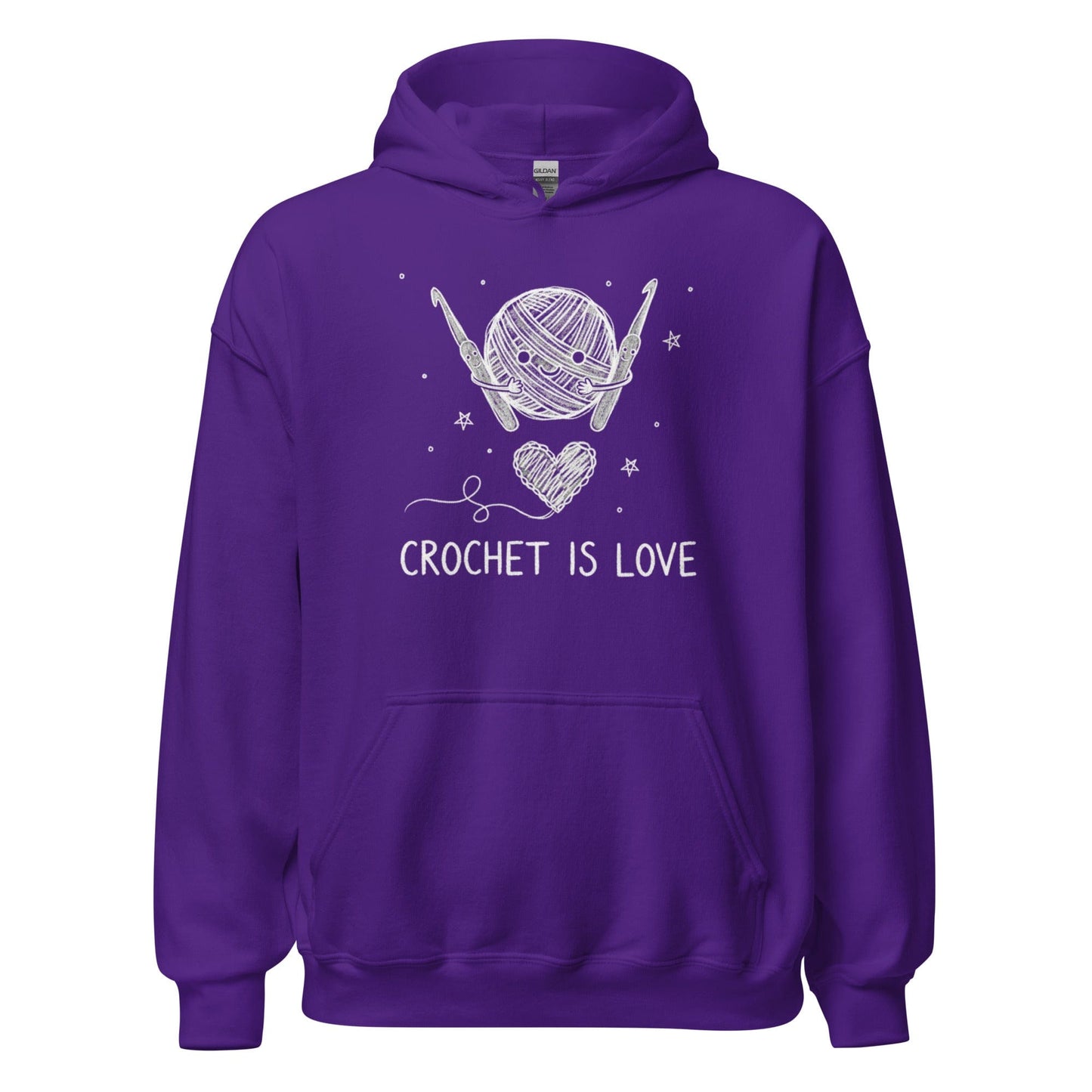 Crochet Is Love Hoodie Purple / S