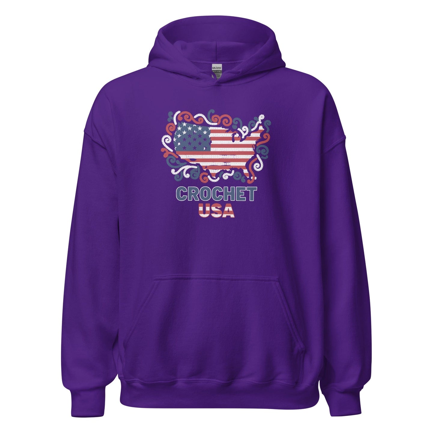 Crochet USA Hoodie Purple / S