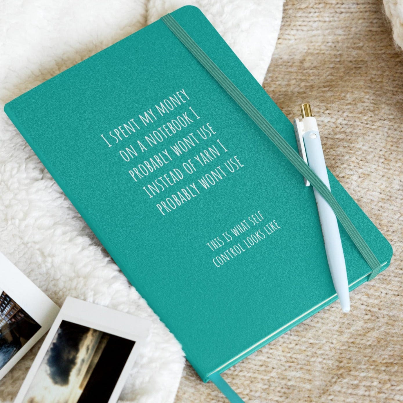 Hardcover bound notebook - Self Control Turquoise