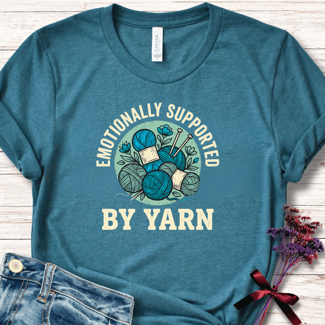 Emotionally Supported By Yarn T-Shirt Deep Teal / S