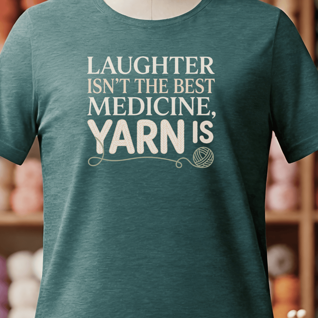 Yarn Is The Best Medicine T-Shirt Deep Teal / S