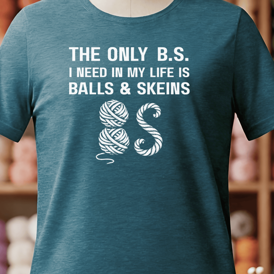Balls and Skeins T-Shirt Teal Blue / S