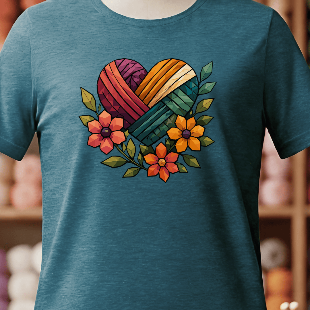 GeoHeart T-Shirt Teal Blue / S