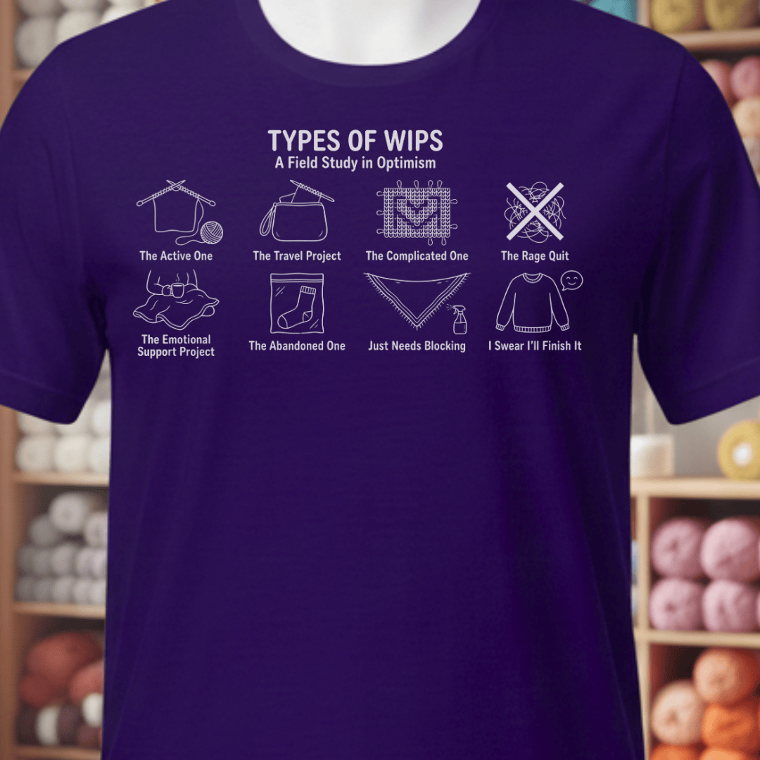 Types Of WIPs T-Shirt – Rhapsodye Yarns