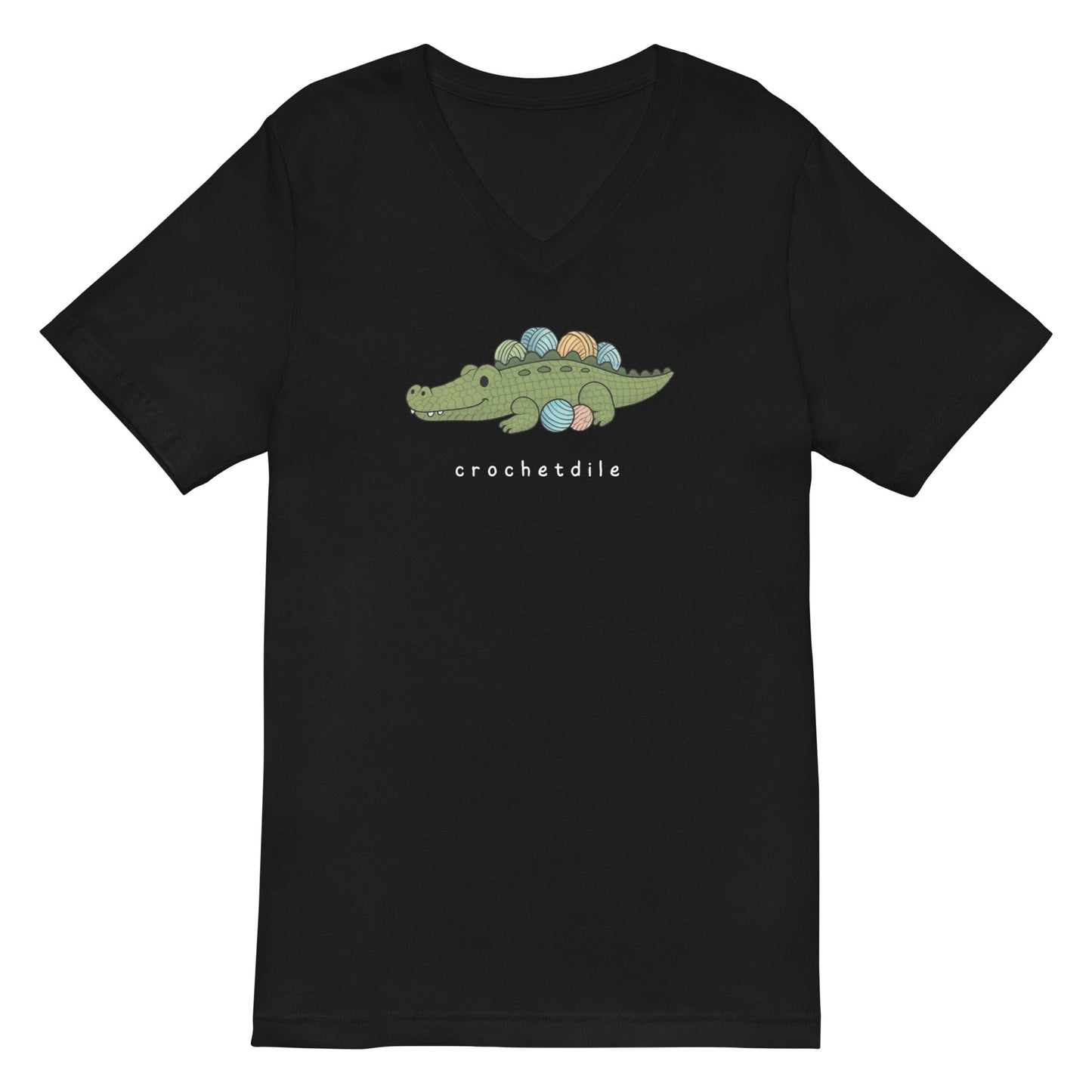 Crochetdile V-Neck T-Shirt Black / S