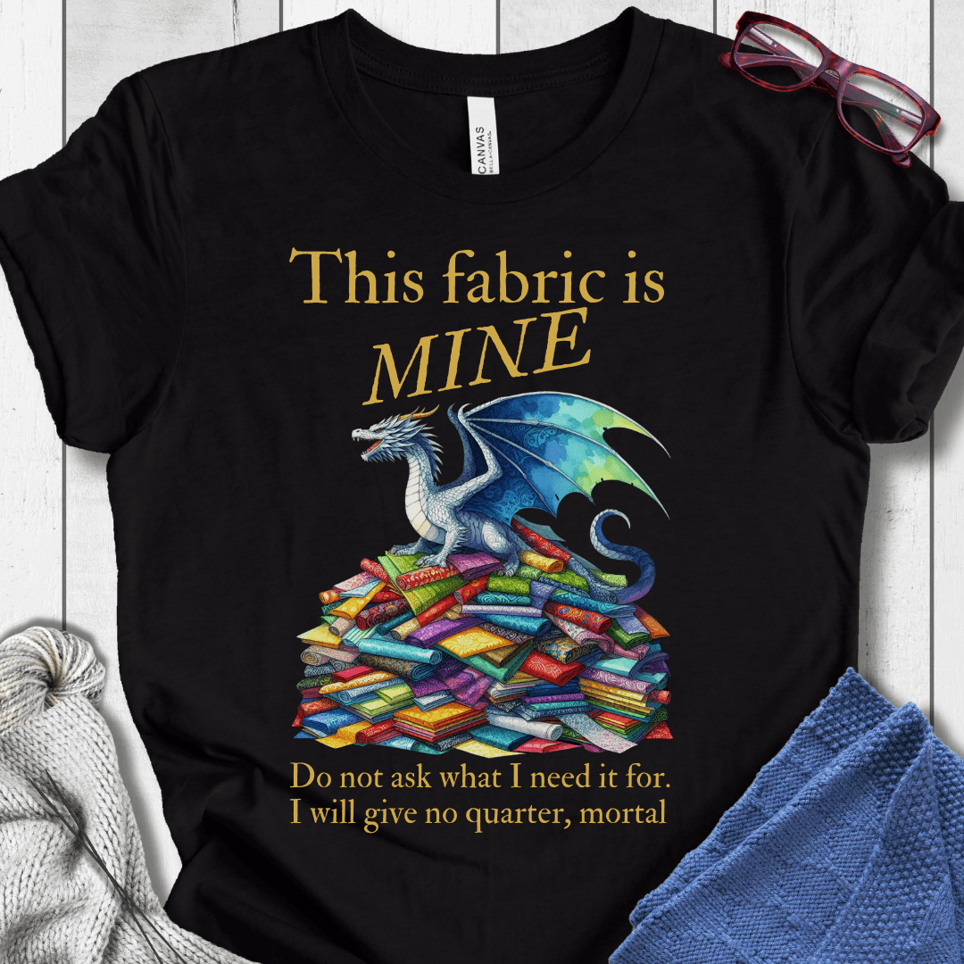 Fabric Dragon Hoarder Slogan T-Shirt Black / S