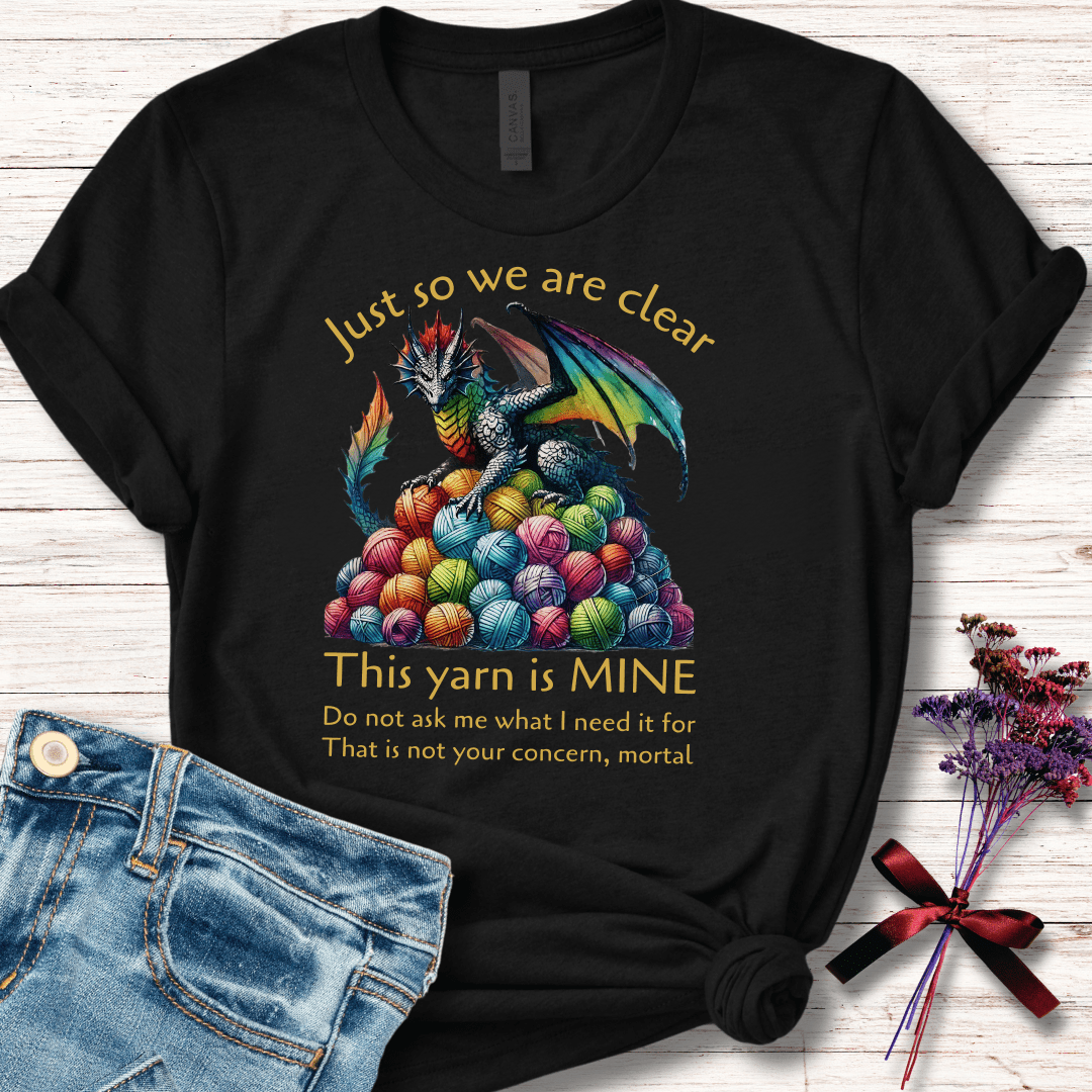 Yarn Dragon with slogan T-Shirt Black / S