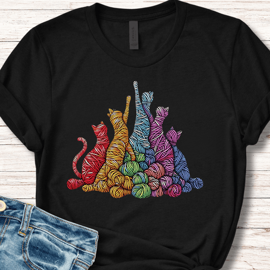 Fiber Felines T-Shirt Black / XS