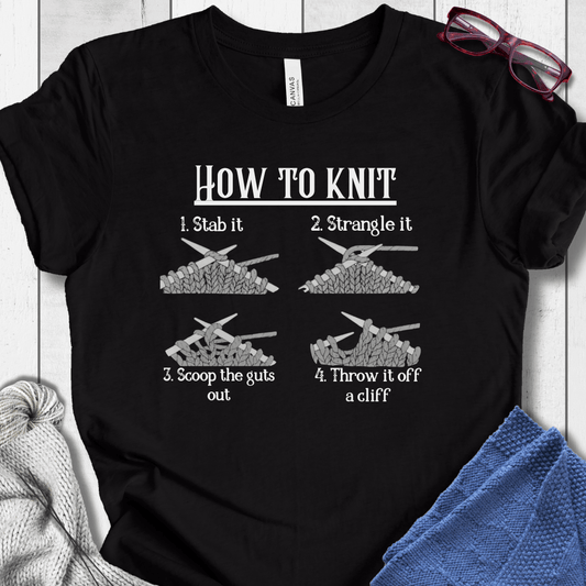 How to knit T-Shirt Black / XS