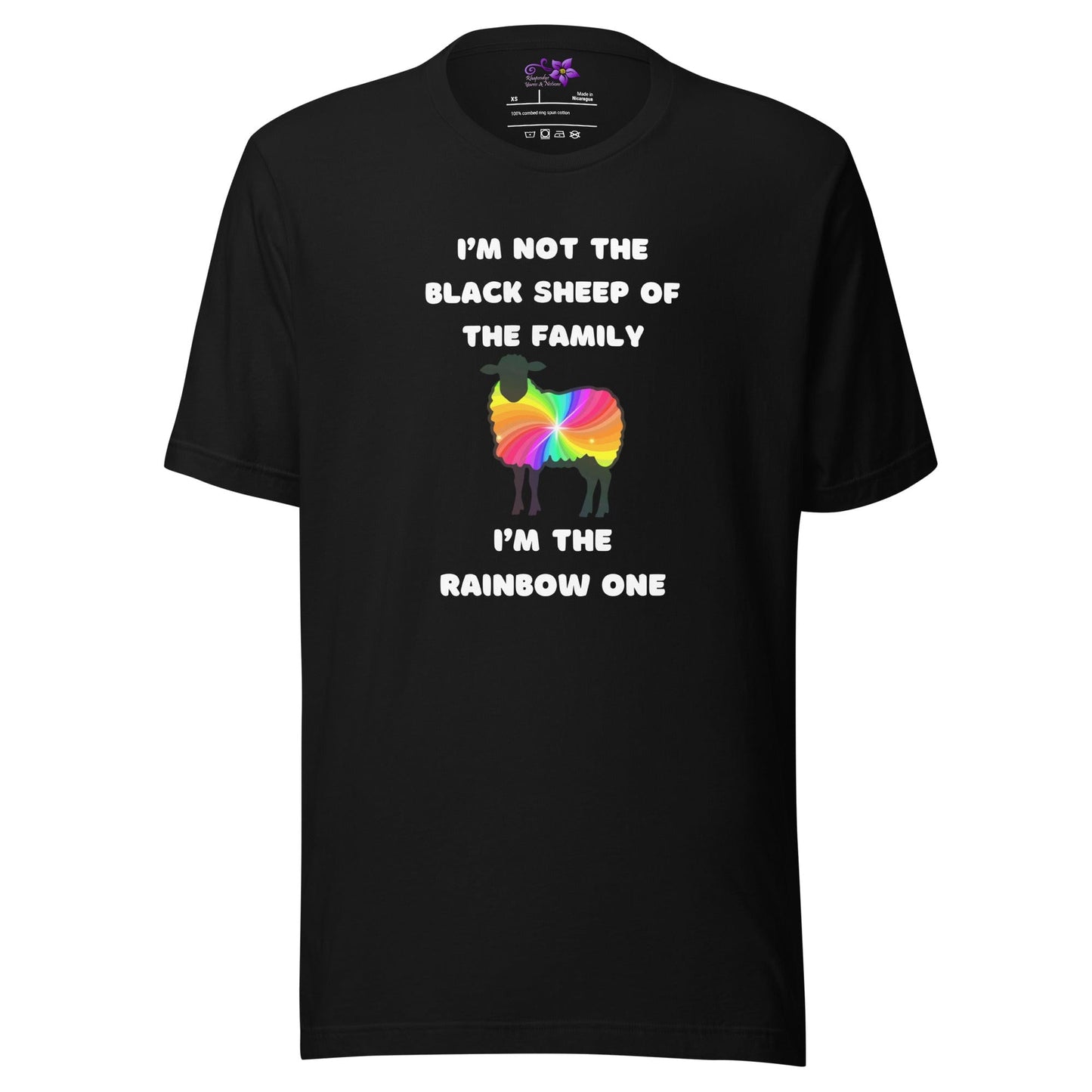 Rainbow Sheep Crew neck T-Shirt Black / XS