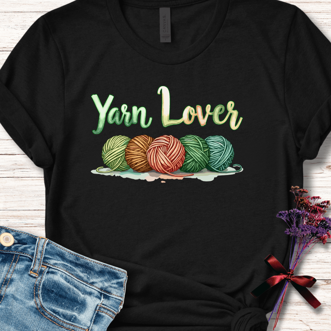 Yarn Lover (earthy) T-Shirt Black / XS