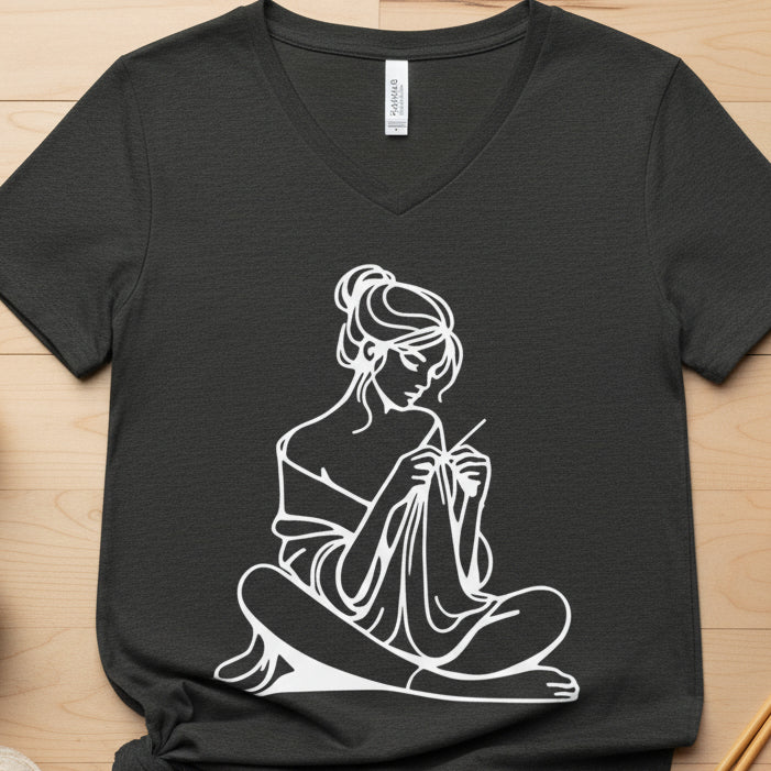 Breathe V Neck T-Shirt Dark Grey Heather / S