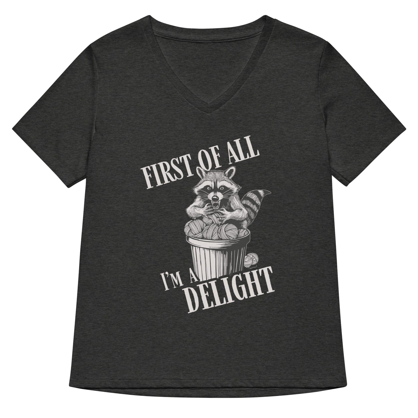 I'm a Delight V Neck T-Shirt Dark Grey Heather / S