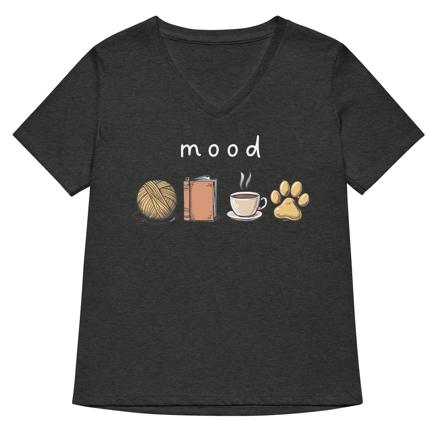 Mood V Neck T-Shirt Dark Grey Heather / S