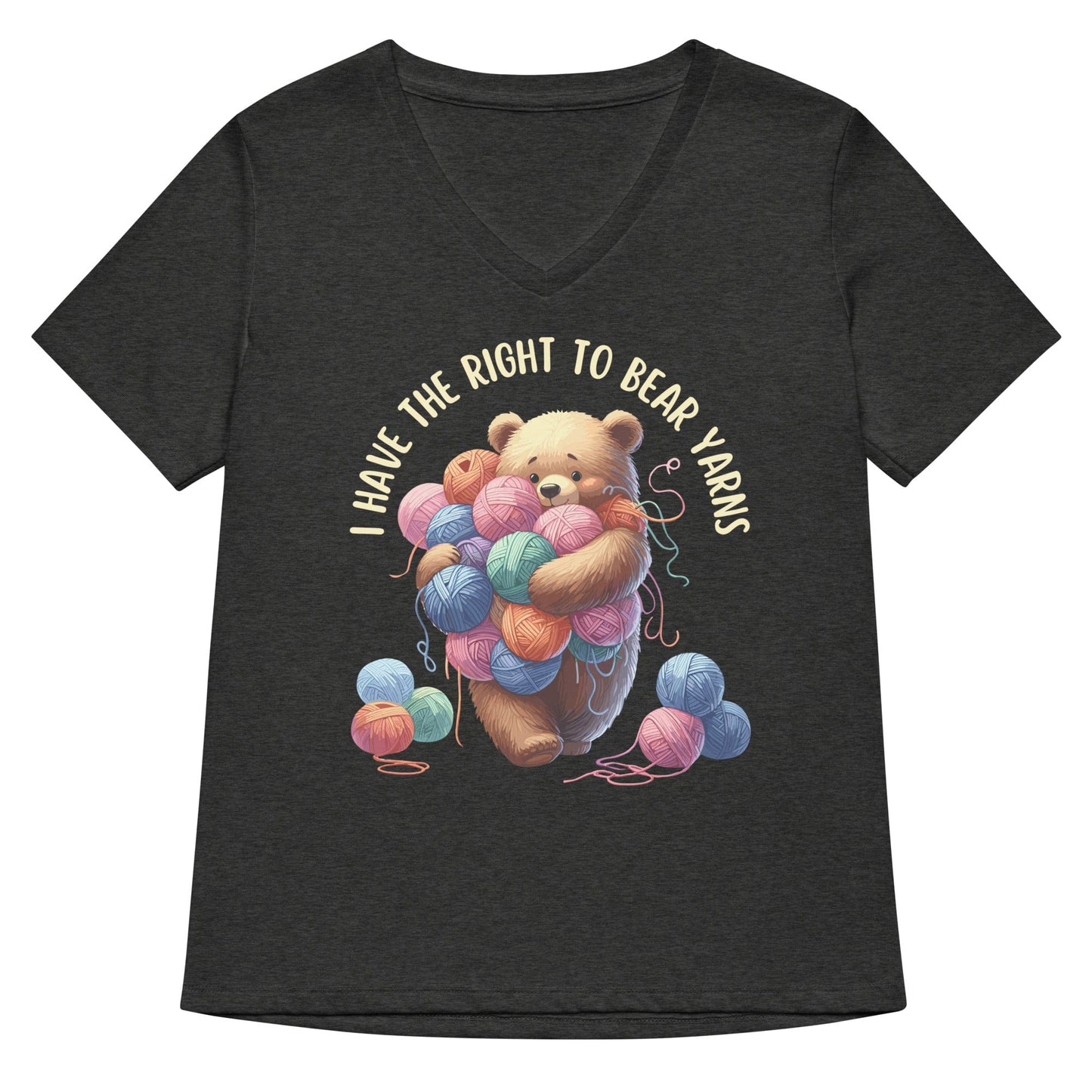Right to Bear Yarns V Neck T-Shirt Dark Grey Heather / S