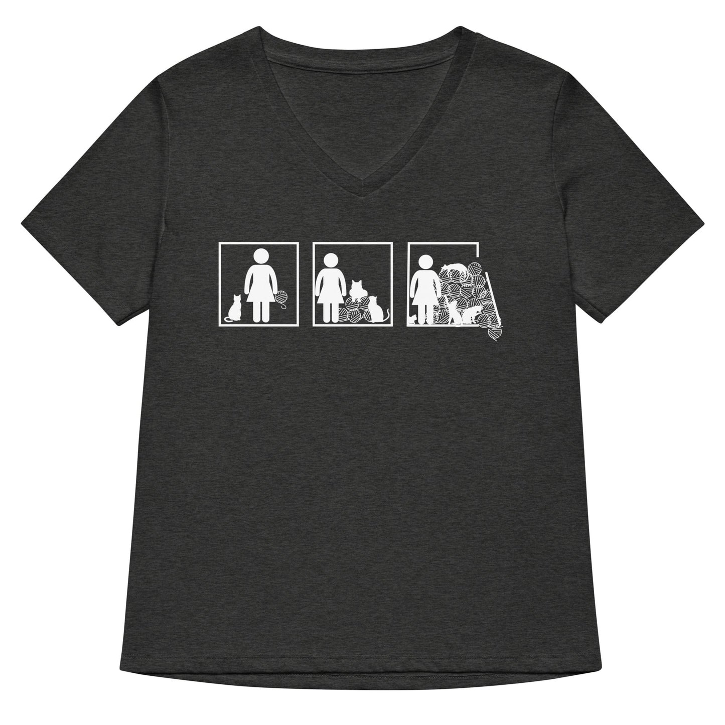 The Inevitable Escalation V Neck T-Shirt Dark Grey Heather / S