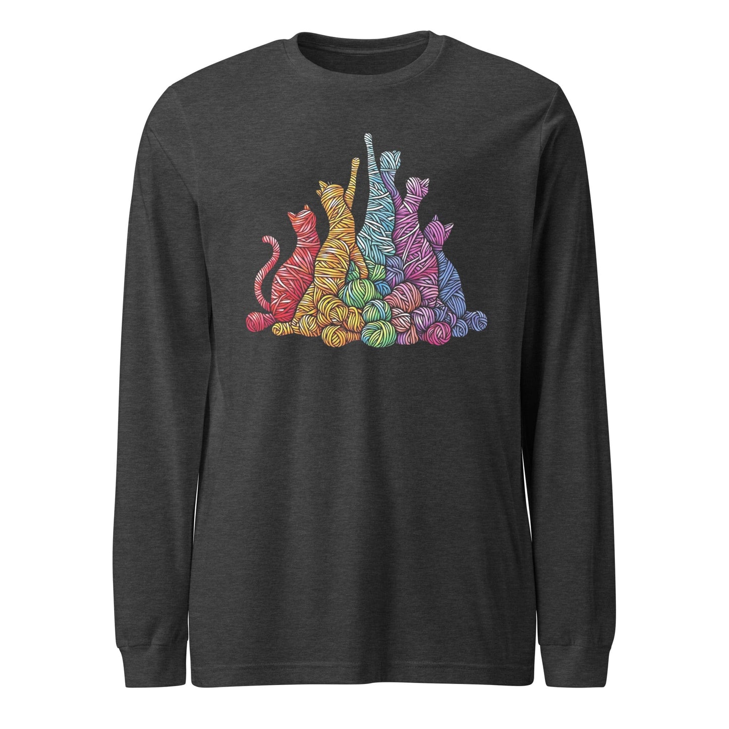 Fiber Felines Long Sleeve Tee Dark Grey Heather / XS