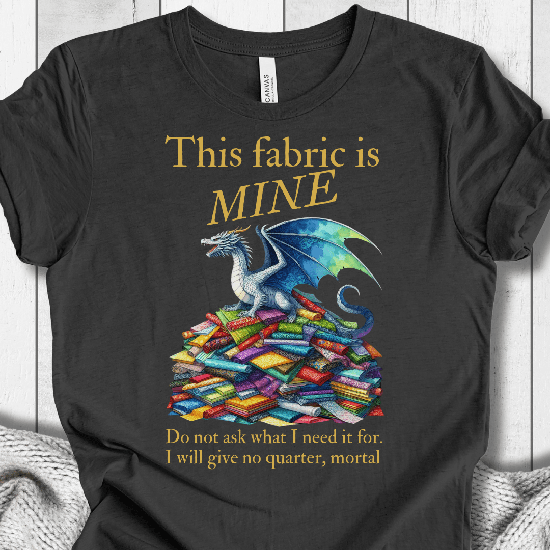 Fabric Dragon Hoarder Slogan T-Shirt Dark Grey / S