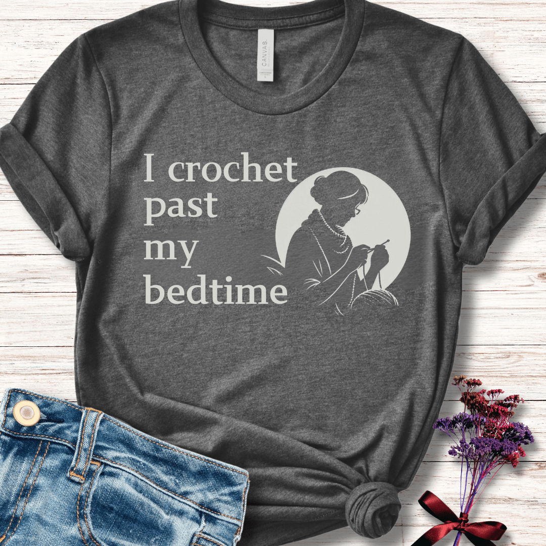 I crochet past my bedtime T-Shirt Dark Grey / S