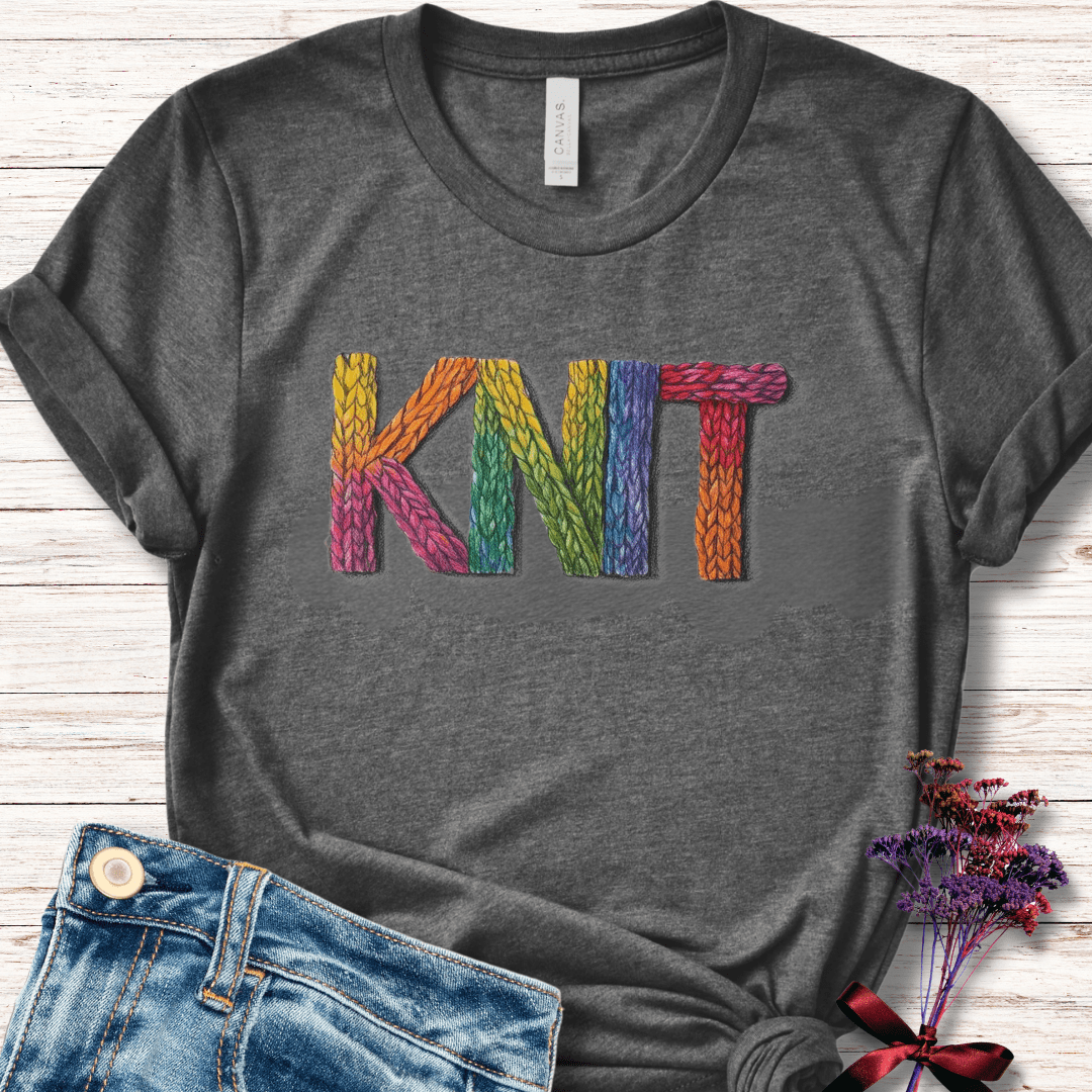 Rainbow Knit T-Shirt Dark Grey / S