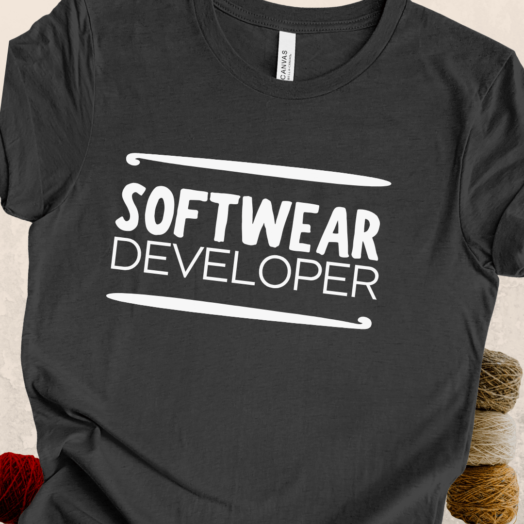 Software Developer Crochet T-Shirt Dark Grey / S