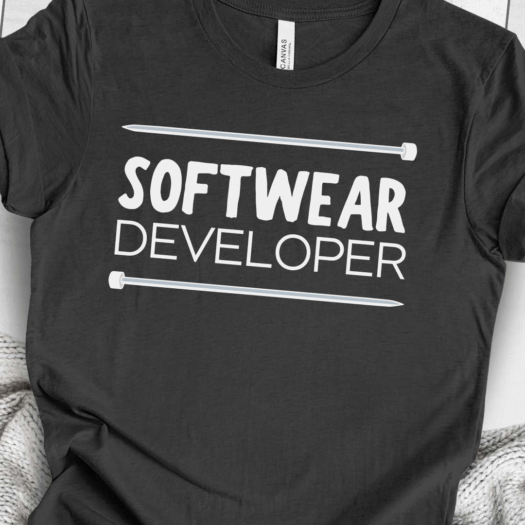 Softwear Developer Knitting T-Shirt Dark Grey / S