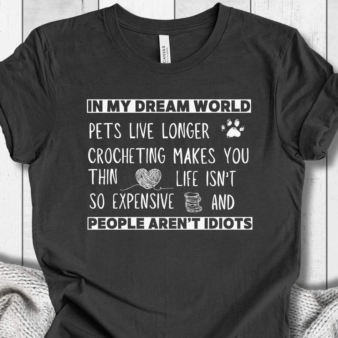 Dream World T-Shirt (crochet) Dark Grey / XS