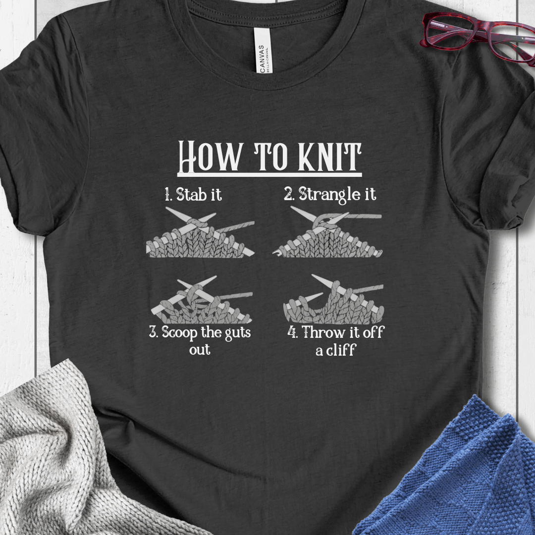 How to knit T-Shirt Dark Grey / XS