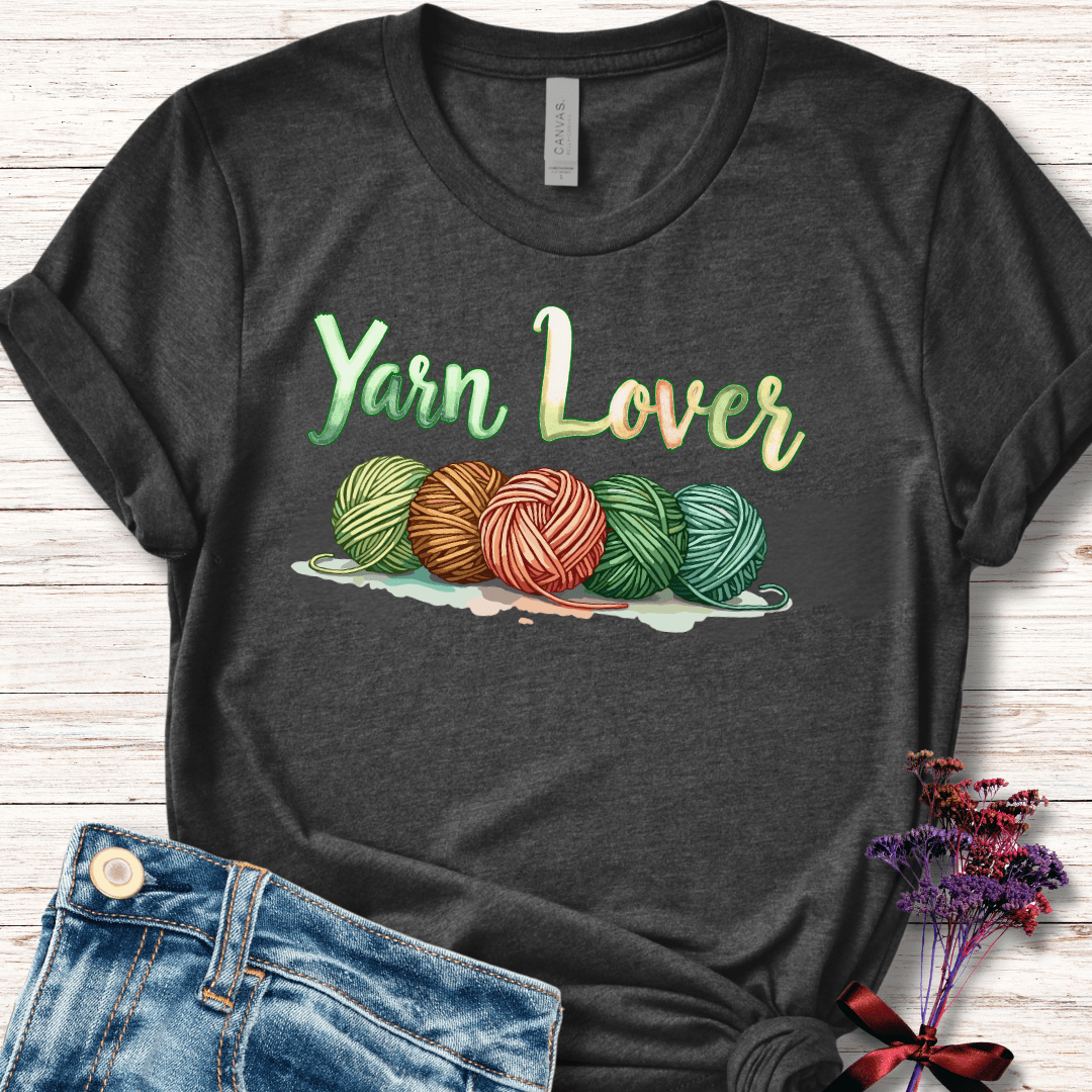 Yarn Lover (earthy) T-Shirt Dark Grey / XS
