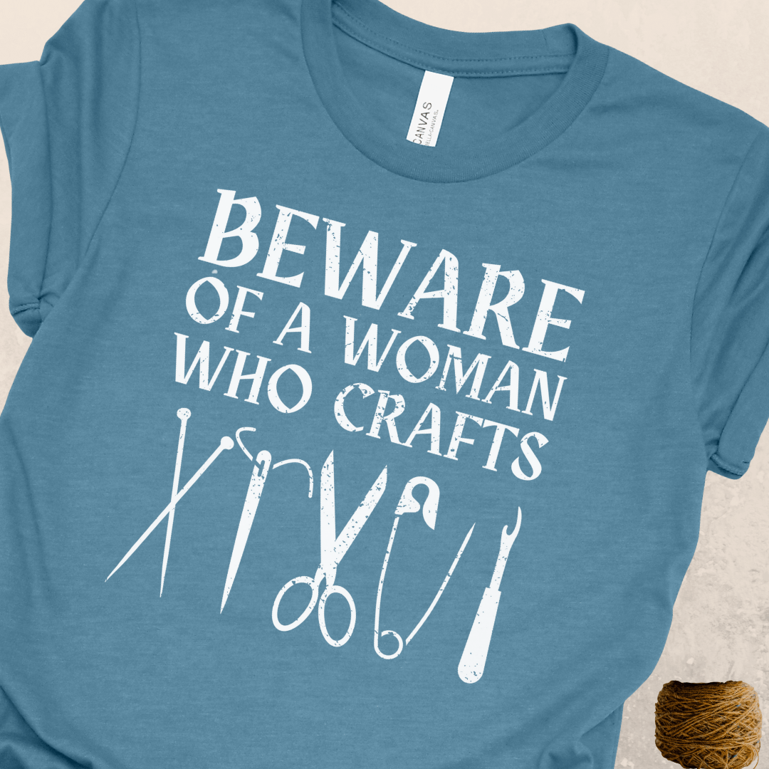 Beware of a woman who Crafts T-Shirt Deep Teal / S