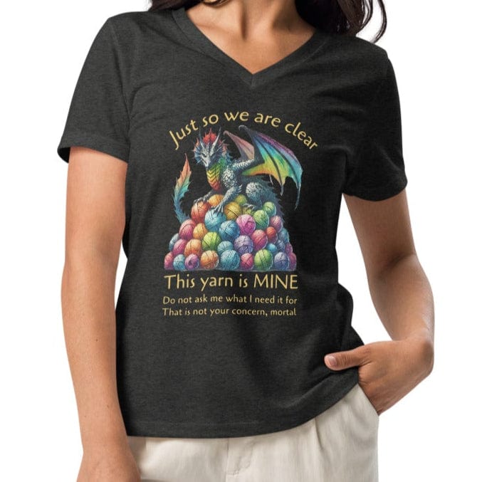 Dragon with slogan v-neck t-shirt
