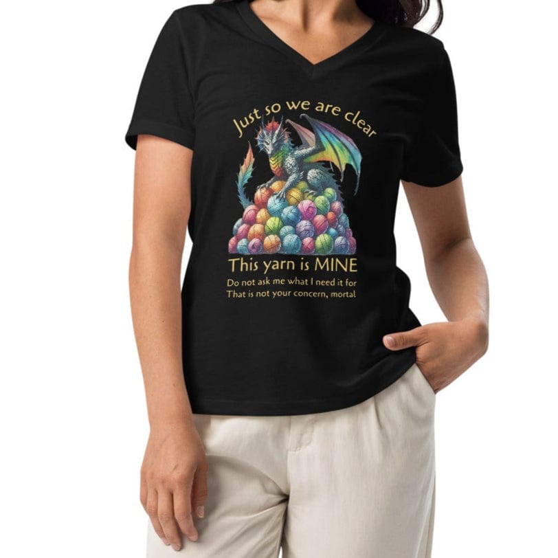 Dragon with slogan v-neck t-shirt