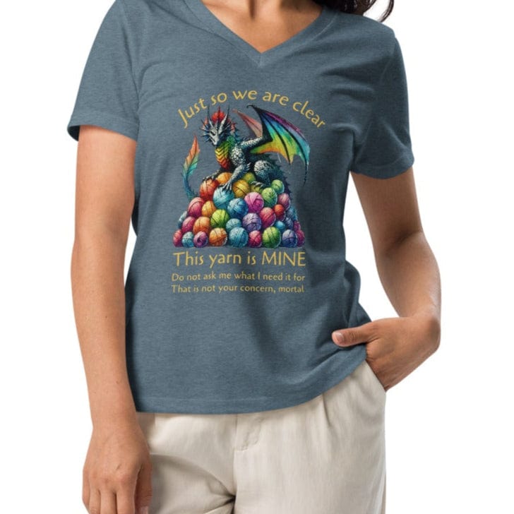 Dragon with slogan v-neck t-shirt