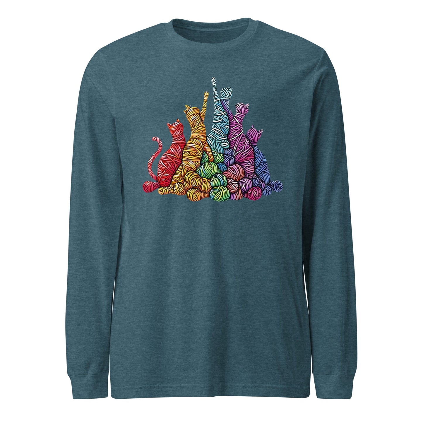 Fiber Felines Long Sleeve Tee Heather Deep Teal / XS