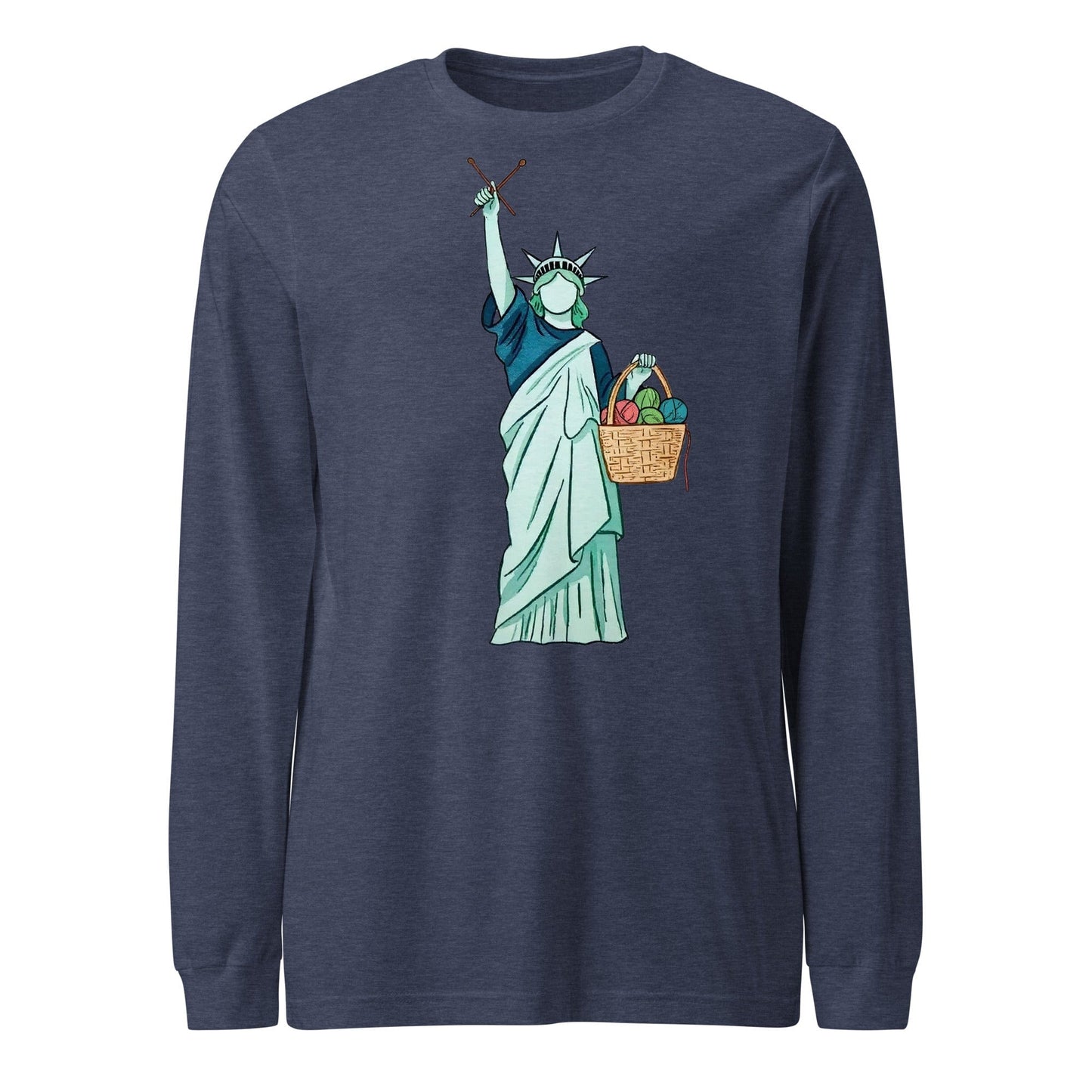 Statue of Liberty Long Sleeve Tee Heather Navy / S