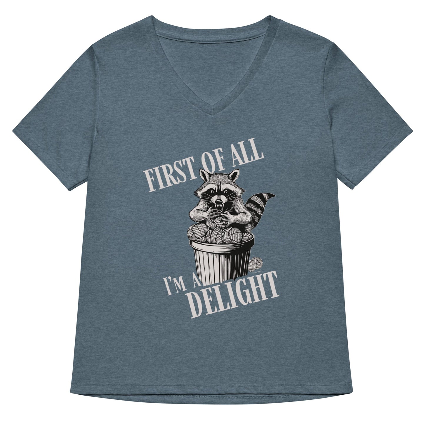 I'm a Delight V Neck T-Shirt Heather Slate / S